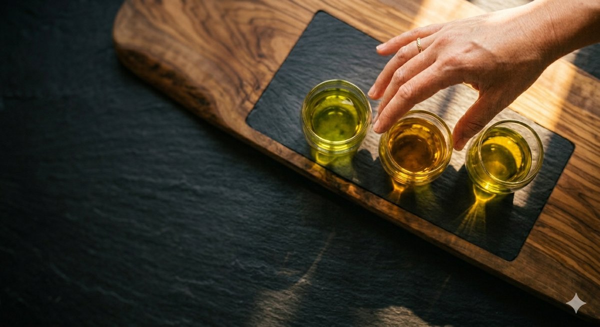 Vasos de cata cobalto y verde oliva